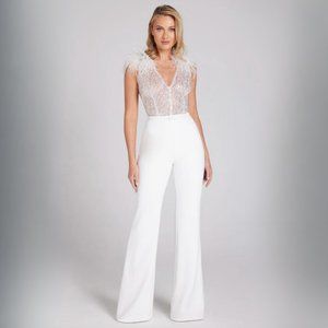 Nadine Merabi Elissa White Jumpsuit